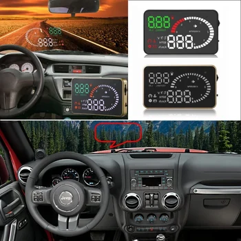 Automobilių HUD Head Up Display Už Jeep Wrangler/JK/Renegade/Kompasas/Grand Cherokee Automobilio Skaitmeninis Virsual Ekranas Saugaus Projektoriaus Ekranas