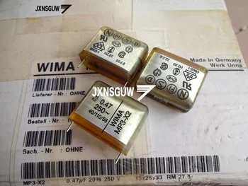 10VNT Originalus WIMA MP3-X2, 0.47UF250VAC P27.5MM Kino kondensatorius MP3 X2 474/250VAC Elektrolitinius Kondensatorius būti 0,47 UF 250V 470N 474