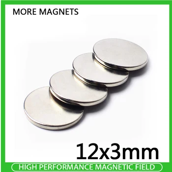 10~100VNT 12x3 mm Retųjų Žemių Neodimio Magnetų 12mm x 3mm Super Galingas, Stiprus Magnetinis Magnetai, Apvalus, Skersmuo 12*3mm