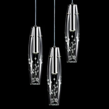 3 galvutės, apšvietimas, Modernios Trumpas Elegantiškas 15W LED Kristalų Pakabukas Žiburiai Stačiakampio formos Plokštės Būgno Šviesos priedai veltiniams, vilna Lempa