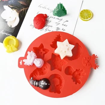 3D Kalėdų Tema Virtuvės Kepimo Forma Silikoninė Tortas Dekoravimo Priemonės, minkštus saldainius, Šokolado Liejimo formos Sausainiai Silikono Formos B03E