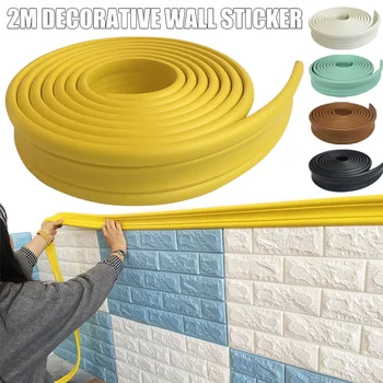3D lipnios Dekoratyvinės Sienų Lipdiniai Grindjuostes Linija Freskos Sienų Lipduko 2M atsparus Vandeniui-30