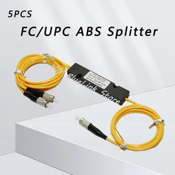 5 VNT FC-UPC), 1X2 PLC Vienos rūšies Pluošto Optiniai Splitter FTTH PLC ABS Tipas FC FBT PLC Optinio Pluošto Splitter