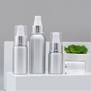 50ml Aliuminio metalo siurblys butelį veido losjonas emulsija serumas fondas anti-UV odos priežiūros kosmetikos pakuotės