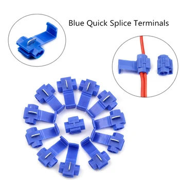 50Pcs Blue Kabelio Fiksavimo Jungtimis Nustatyti Greito Sujungimo Snap Lock Mėlyna Elektros Laido Gnybtų Rinkinys 0.75-2.25 mm2 16-14AWG