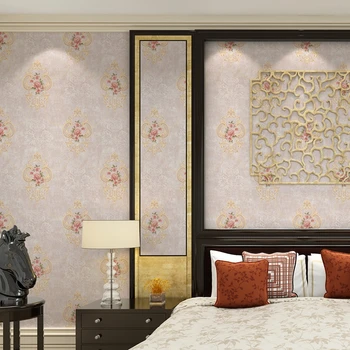 Amerikietiško Stiliaus Gėlių Tapetai Miegamajame, Gyvenamasis Kambarys Fone Sodas 3D Neaustinių Damask Sienos Popieriaus Ritinio