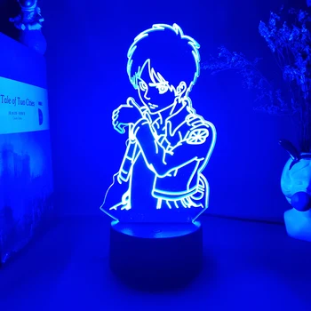 Anime Ataka Titan Pav Eren Jaeger 3D naktinė lempa Vaikams, Miegamojo, Vaikų Lovos Manga Apšvietimas Meno Dekoro Kambaryje Atostogų Dovanų