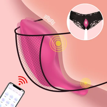 APP Nuotolinio Valdymo Nešiojami Vibratorius Moterų G-spot Klitorio Nematomas USB magnetinio įkrovimo Kelnaitės Vibruojantis Kiaušinis Sekso Žaislai