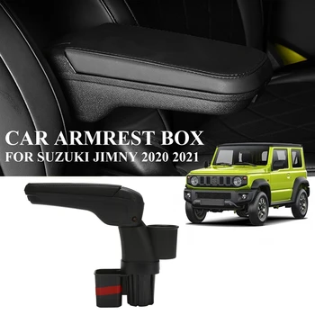 Automobilių Saugojimo Dėžutė, PU Oda Centrinis Porankis Langelį Suzuki Jimny JB64W JB74W 2020 2021 Interjero Priedai