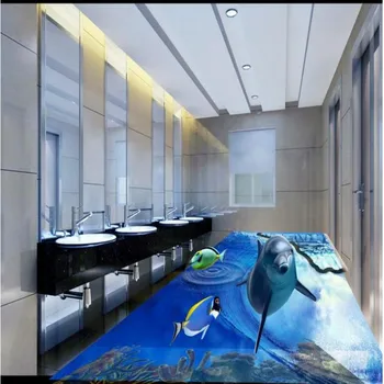 beibehang Užsakymą didelė freska povandeninį pasaulį 3D vonios kambario grindų kambarį 3D sutirštės neperšlampami drabužiai (pvc) plastiko plėvele