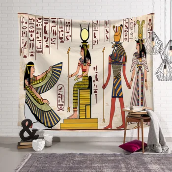 CAMMITEVER Egipto Karalius, Karalienė, Faraono Gobelenas Mitas Temą Sienos Kabo Kambarį Apdaila
