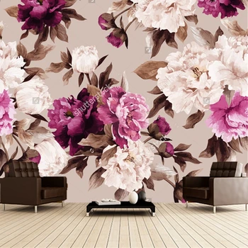 Custom gėlių tapetai,Rožių akvarelė,3D retro tapybos gyvenimo kambario, miegamasis, sofa-fonas vandeniui tapetai