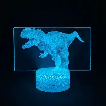 Dinozauro Tyrannosaurus Rex 3D Naktį Šviesos Nuotrauką Lavos Lempa Led USB Baterija RGB Neon Dovana, Miegamojo, Stalo, Stalo Dekoracija Namuose