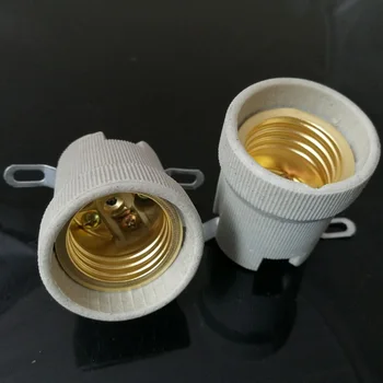 e27 Keramikos lempos laikiklis E27 aukštos temperatūros varža keramikos, vario lempose lampholder dėl bandymo lemputė 100vnt