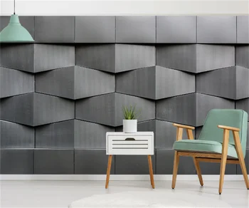 Europos ir Amerikos 3D stereo abstrakčiai pilka juodas fonas sienos geometrinis tapetai custom hotel įrankiai sienų tapyba