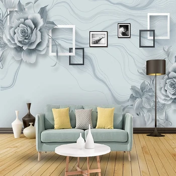 Foto Tapetai Modernus Minimalistinio Gėlių Meno Gėlių Freskos Kambarį, Miegamąjį, TV, Sofa Fono Sienos Prabangių Namų Dekoro Freska