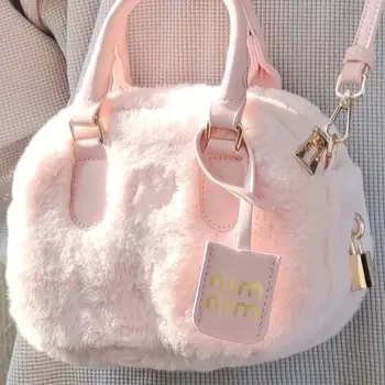 Fuzzy rankinėje Bostono krepšys krepšys mažos pagalvės, pagalvių pliušinis maišelį dizaineris maišą moterų maišelį totalizator krepšiai prabanga rankinės womens maišą
