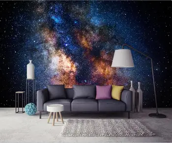 Individualizuotos fono paveikslėlį 3D freskos kūrybos gražus galaxy žvaigždėtą įspūdingas atmosferos kambarį fono sienos