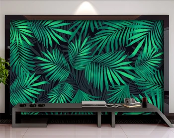 Individualizuotos fono paveikslėlį Europos retro bananų lapų atogrąžų miškai, TV foną, freskos namų puošybai kambarį miegamasis 3d tapetai