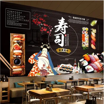 Japannese Suši Sienų Tapetai, 3D Izakaya Virtuvė, Parduotuvė, Suši Baras, Restoranas Pramonės Dekoro Sienos Popieriaus Papel De Parede 3d