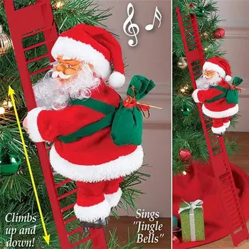 Kalėdų Papuošalai Dovana Elektros Laipiojimo Laiptais Kalėdų Senelio Lėlės, Žaislai, Muzikos Linksmų Kalėdų Eglutės Kabo Dekoro 2023