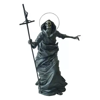 Kaukolė Statula Dervos Statulėlės Su Gotikos Greatsword Namų Statula Amatų, Apdailos Šalies Office Ornamentu Juostoje Skeleto P3c5