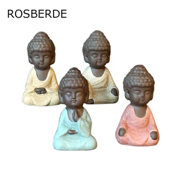 Keramikos mini Budos statula, Vienuolis, Statulėlės, Namų dekoro Šeimos sodo vazonas namų puošybai Mažų ornamentais
