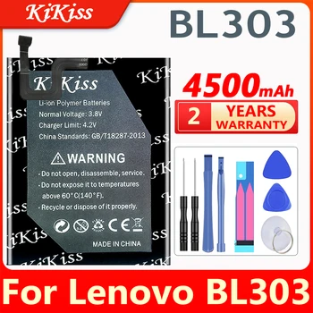 KiKiss 4500mAh BL303 Baterija Lenovo BL 303 Aukštos Kokybės Mobilus Telefonas Pakaitinis Akumuliatorius, Batterie Batterij Bateria +Įrankio