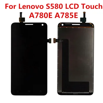 Lenovo A780 S580 LCD Ekranas A785E Jutiklinis Ekranas skaitmeninis keitiklis skydų Surinkimo Rėmo atsarginės dalys, Lenovo S580 Ekranas