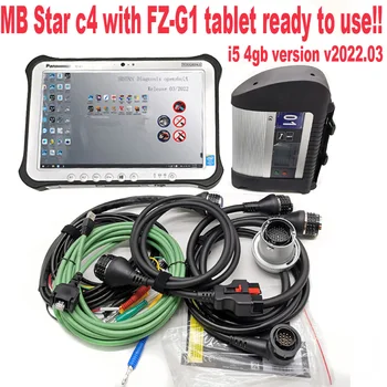 MB Star C4 Multiplexer sąsaja, SD Connect c4 Diagnozė DAS Kompaktiškas 4 Diag SD C4 Wifi HHT Diagnostikos įrankis, su FZ-G1 tablet i5