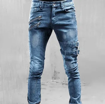 Mid-rise Jeans vyriški Tinka Kankina Atsitiktinis Slim Kelnės Tiesios vyriškos kelnės