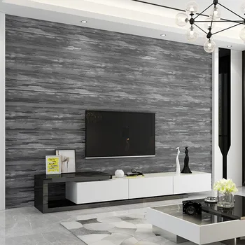 Modernus minimalistinis dryžuotas dirbtiniais deerskin TV foną 3D iškilumo neaustinių miegamojo kambarį tapetai.