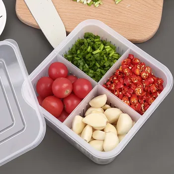 MOONBIFFY Antspaudas Atskirų Maisto produktų Laikymo indai su Dangteliu Virtuvės Šaldytuvas Fresh Box Organizatorius Daržovių Konteineriai