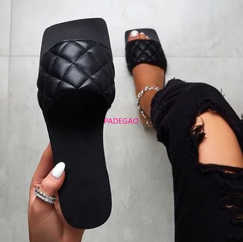 Moterų Sandalai Amerikos Stiliaus Vasaros Bateliai Moterims Butas Sandalai Guminiai Batai 2020 Odos Skaidres Plius Dydis Soulier Femme