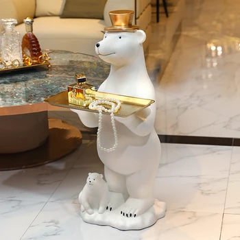 Namų Dector Polar Bear Figūrėlės Aukšte Didelė Skulptūra Ornamentu Kūrybos Kambarį Dėklas Baldai Šiaurės Patalpų Kalėdų Dovana
