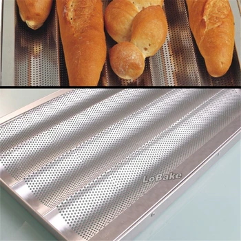 Nauja siunta 60*40cm 4 ertmių Batono pelėsių patvarus aliuminio lydinys prancūziška duona metalo tortas moldes visos profesinės duonos
