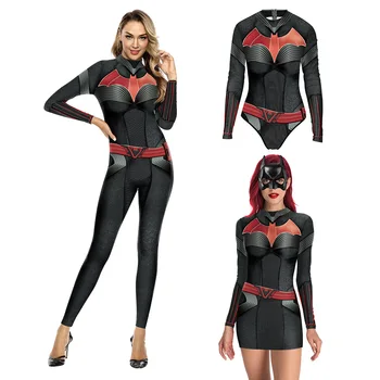Naujas Mados Moterų 3D Spausdinimo Kostiumas Batwomen Jumpsuit Romper Bendras Mujer Fitneso Bodysuit Išgalvotas Drabužius Šalis, Cosplay Drabužiai