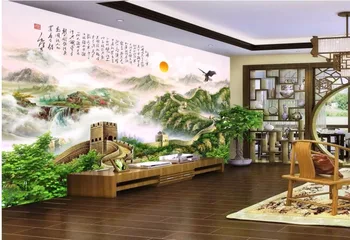 Pasirinktinius nuotraukų 3d kambario tapetai Pirmininkas MAO eilėraščiai, Great Wall, dekoracijos tapybos 3d sienų freskomis tapetai, sienų ir 3 d