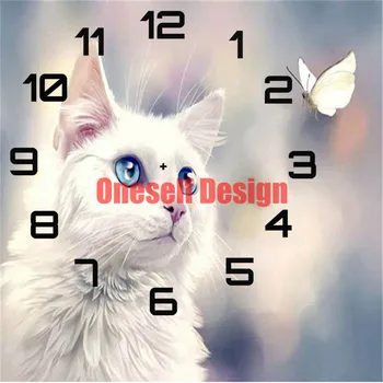 populiarus deimantų tapybos kvadratiniu laikrodis gyvūnų katė diamond siuvinėjimo pilnas komplektas 