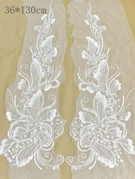 Prabanga dideli karoliukai, siuvinėjimas, gėlių nėrinių appliques vestuvių suknelė, 3D, Siuvinėta gėlių lopai drabužius didelis parches