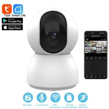 Smart 1080P Tuya Mini Wi-fi IP Kamera, Patalpų Belaidės Stebėjimo Auto Stebėjimo Žmogaus Home Security VAIZDO Baby Pet Stebėti