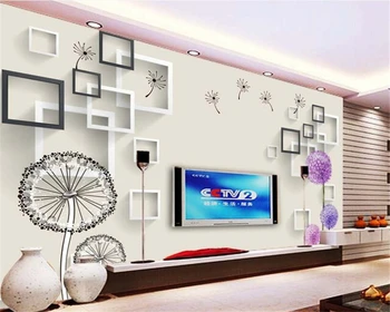 tėtis peint freskos 3d Dabar stilingas 3D tapetai kiaulpienių 3D TV kambarį fono sienos tapetai, sienų ir 3 d Beibehang