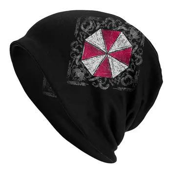 Umbrella Korporacijos Logotipą, variklio Dangtis, Skrybėlę Atsitiktinis Skullies Beanies Skrybėlės biologinio pavojaus Zombie Vyrams, Moterims, Mezgimo Skrybėlės Šiltos Unisex Kepurės