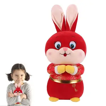 Įdaryti Katytė Žaislas 9.84 colių Kinų naujieji Metai Įdaryti Lėlės Mažas Pliušinis Gyvūnus Vaikams Ir Babys Red Rabbit Gyvūnų Lėlės Su